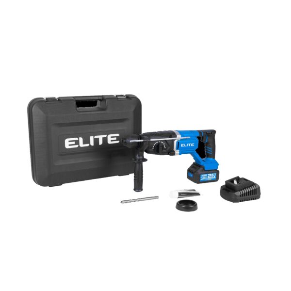 ROTOMARTILLO 26MM ELITE SDS PLUS INALAMBRICO 21V 2.8 JULES SIN ESCOBILLAS INCLUYE BROCA + BATERIA 4 A.H + CARGADOR (XBRM2126K)