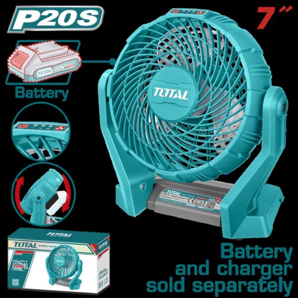 VENTILADOR 7" INALÁMBRICO 20V 3 ASPAS SÚPER TOTAL (TFALI2007)