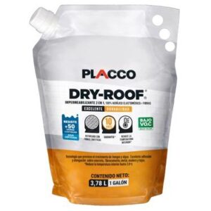 PLACCO PRO DRY ROOF BLANCO BOLSA GALON IMPERMEABILIZANTE 10 AÑOS ALGRECO (96500111)