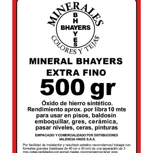 MINERAL ROJO BHAYERS CAJA 500GR Ref: 23158