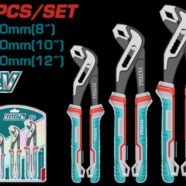 JUEGO DE ALICATE EXPANSIVO X 3 PIEZAS (8",10",12") INDUSTRIAL SUPER TOTAL (THT2PK231)