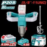 MEZCLADOR DE PINTURA  5/8"-11 20V INCLUYE BATIRDOR + 2 BATERIAS 4.0AH Y CARGADOR INDUSTRIAL SUPER TOTAL (UTMXLI20162)