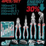 JUEGO DE ALICATE X 4 PIEZAS CROMO VANADIUM INDUSTRIAL SUPER TOTAL (THT2K0498)
