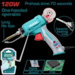 CAUTIN PISTOLA DE SOLDAR 120W CON CARRETE INDUSTRIAL TOTAL (UTET360732)