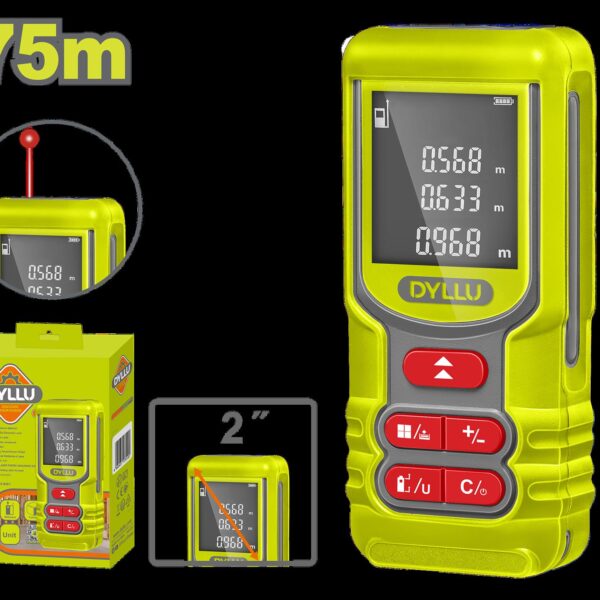 MEDIDOR DE DISTANCIA LASER 75M LUZ VERDE DYLLU (DTDL15167)