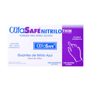 Guante Nitrilo Azul Thin Alfa Safe Talla S Caja X 100 Und COD: 34083