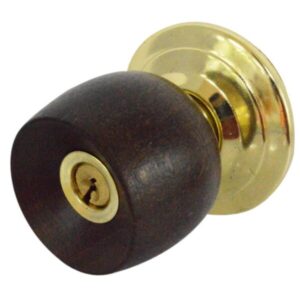 CHAPA BOLA ALCOBA P/MADERA UDUKE COLOR CAFE OSCURA ESCUDO DORADO (5831-SJM) (HT20176)Ref:2593