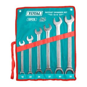 Llave Mixta  con Rache Juego x 6 Pzs 19-32MM Crv Industrial Super Total (THT102RK061)