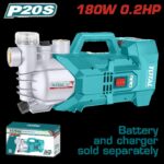 ELECTROBOMBA INALAMBRICA 20V 0.2HP 180W 47L/MIN BATERIA Y CARGADOR SE VENDEN POR SEPARADO  SUPER TOTAL (TGWPLI201801)