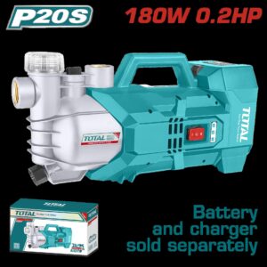 Electrobomba Inalambrica 20V 0.2HP 180W 47L/MIN Bateria y Cargador Se Venden por Separado  Super Total (TGWPLI201801)