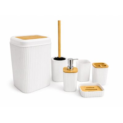 SET DE ACCESORIOS PARA BAÑO X 6 PZS BLANCO (HT4314)