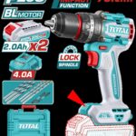 TALADRO INALAMBRICO  PERCUTOR 1/2 20V 76 NM INCLUYE 2 BATERIA DE 2.0AH, CARGADOR  Y ACCESORIOSINDUSTRIAL SUPER TOTAL (UTIDLI207686)