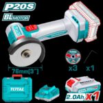 Mini Pulidora 3" Inalambrica 20V Incluye 3 Discos + 1 Bateria 2.0AH y Cargador Industrial Super Total (UTAGLI207625)