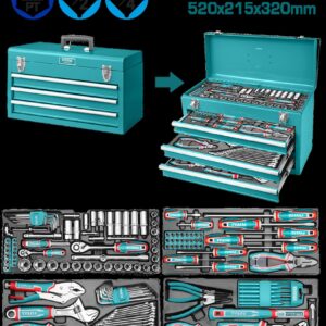 Caja Herramienta Metalica Incluye 136 Pzs Industrial Super Total (THTCS351367)