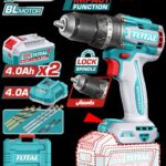 TALADRO INALAMBRICO PERCUTOR 1/2" 86NM 20V CAJA PLASTICA INCLUYE 2  BATERIA 4.0AH, 1 CARGADOR Y ACCESORIOS INDUSTRIAL SUPER TOTAL (UTIDLI208689)