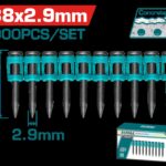CLAVOS DE DISPARO CONTINUO 38X2.9MM PARA CONCRETO SUPER TOTAL (TAC02381)(CAJA POR 1000)