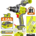 TALADRO INALAMBRICO PERCUTOR 1/2" 162 NM 20V CAJA PLASTICA INCLUYE 2 BATERIAS 20V (4.0AH), 1 CARGADOR Y ACCESORIOS DYLLU (UDTCDP16281)