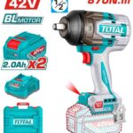 PISTOLA IMPACTO INALAMBRICA 1/2" 42V 870NM CAJA PLASTICA INCLUYE 2 BATERIA 2.0AH , 1 CARGADOR  INDUSTRIAL SUPER TOTAL (UTIWLI42862)
