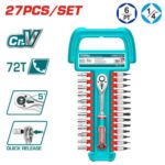 RACHE 1/4" + 12 COPAS (4-14MM) + 12 PUNTAS  INDUSTRIAL TOTAL (THT141271)