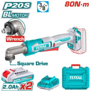 Atornillador de Impacto de Angulo 3/8" 20V 80NM Incluye 2 Baterias 2.0AH y Cargador Industrial Super Total (UTAIWLI208)