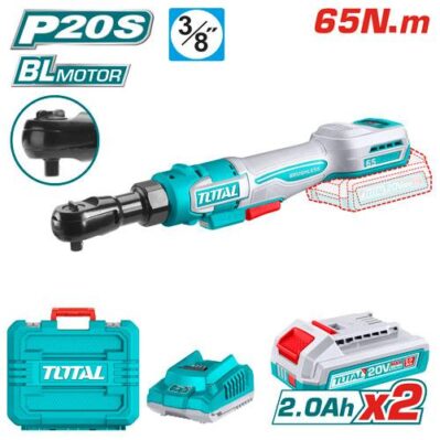 RACHE INALAMBRICO 3/8" 20V 65NM INCLUYE 2 BATERIAS 2.0AH  Y CARGADOR  INDUSTRIAL SUPER TOTAL (UTDRLI20652)