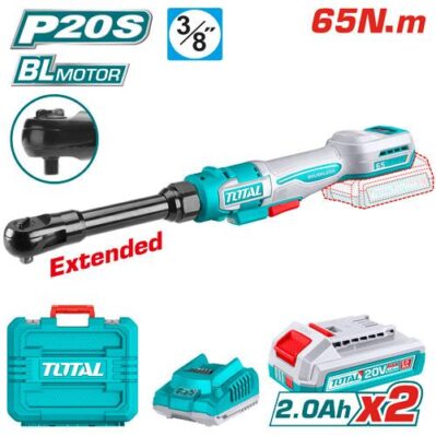 RACHE INALAMBRICO 3/8" 20V 65NM EXTENDIBLE  INCLUYE 2 BATERIAS 2.0AH  Y CARGADOR  INDUSTRIAL SUPER TOTAL (UTDRLI2065292)