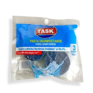 PASTILLA AZUL LIMPIADORA PARA SANITARIO TASK X3 50GR