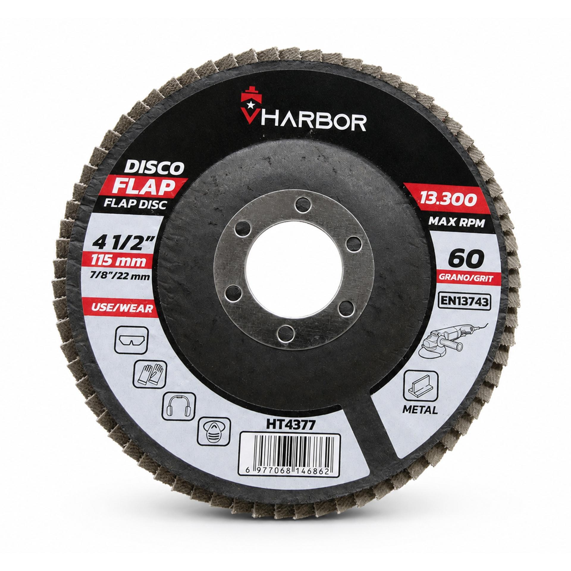 Disco Flap 4-1/2" Grano 60 Vharbor (HT4377)