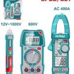 KIT MEDIDOR DE CORRIENTE DIGITAL INCLUYE PROBADOR - TESTER - PINZA INDUSTRIAL SUPER TOTAL (TMT23069)