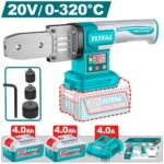 POLIFUSOR DIGITAL PARA TUBO PVC INALAMBRICO 20V  0-320° (20-25-32MM) INCLUYE 2 BATERIAS 4.0AH, 1 CARGADOR Y ACCESORIOS SUPER TOTAL (UTWTLI20182)