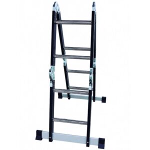 ESCALERA MULTIPOSICIONES NEGRA 8 PELDAÑOS VHARBOR SIN PLATAFORMA (2.3 MTRS)(150KLS)(HT4400)