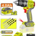 TALADRO INALAMBRICO PERCUTOR 1/2" 92 NM 20V CAJA PLASTICA INCLUYE 2 BATERIAS 20V (4.0AH), 1 CARGADOR Y ACCESORIOS DYLLU (UDTCDP9286)