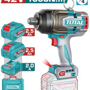 Pistola Impacto Inalambrica 3/4" 42V 1360NM Caja Plastica Incluye 2 Bateria 2.5AH , 1 Cargador  Industrial Super Total (UTIWLI421362)
