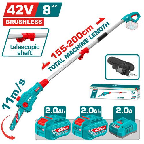 SIERRA INALAMBRICA 8" EXPANDIBLE 0-45CM 42V INCLUYE 2 BATERIAS 2.0AH Y CARGADOR INDUSTRIAL (UTPSLI42281)