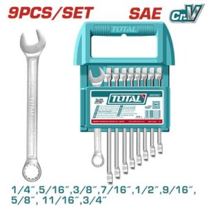Llave Mixta 1/4" - 3/4" Juego x 9 Pzs Industrial Super Total (UTHT103296)