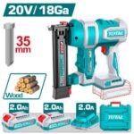 Clavadora Inalambrica Madera 35MM 20V Incluye 2  Baterias 2.0AH , Cargador y Accesorios  Industrial Super  Total  (UTCBNLI20686)