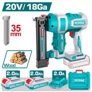 Clavadora Inalambrica Madera 35MM 20V Incluye 2  Baterias 2.0AH , Cargador y Accesorios  Industrial Super  Total  (UTCBNLI20686)
