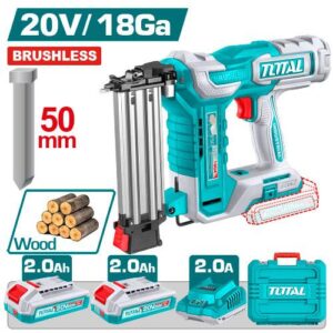 Clavadora Inalambrica Madera 50MM 20V Incluye 2  Baterias 2.0AH , Cargador y Accesorios  Industrial Super  Total  (UTCBNLI500857)