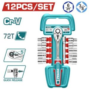 Rache con Copas 3/8" x 12 Pzs Industrial Total (THT381121)