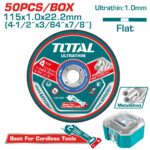 Disco Corte Metal/Acero Inoxidable 4-1/2" Super Total(Pqt por 50 Unds) (TAC1050115)