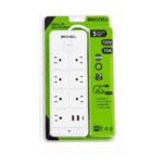 TOMA MULTIPLE X 7 CON DOBLE CONEXION USB + TIPO C CABLE 2 MTS (BK-3428)