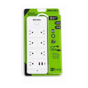 TOMA MULTIPLE X 7 CON DOBLE CONEXION USB + TIPO C CABLE 2 MTS (BK-3428)