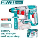 TALADRO ROTOMARTILLO 7/8"  20V SDS PLUS 2.0 JULES  BATERIA Y CARGADOR NO INCLUIDO INDUSTRIAL TOTAL (TRHLI22208)