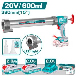 Pistola Calafateo 15'' Inalambrica 20V con Luz LED Incluye 2 Baterias 2.0AH y Cargador Industrial Total (UTCGLI20031)
