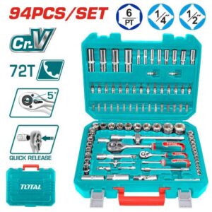 Rache con Copas 1/2-1/4" x 94 Pzs Industrial Total (THT421942)