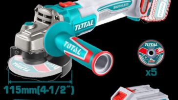 Pulidora inalámbrica de 4½ pulgadas 20V con batería y discos