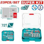 Rache con Copas 1/4" x 23 Pzs Industrial Super Total (THT141236)