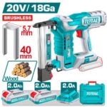 Grapadora Inalambrica 20V (5.7X40MM) Incluye 2 Baterias de 2.0AH y Cargador Industrial Super Total (UTCSNLI600869)