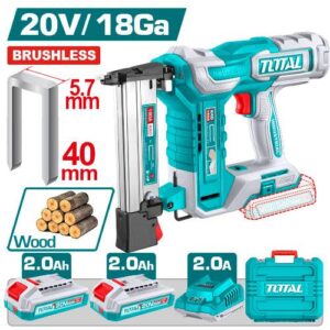 Grapadora Inalambrica 20V (5.7X40MM) Incluye 2 Baterias de 2.0AH y Cargador Industrial Super Total (UTCSNLI600869)
