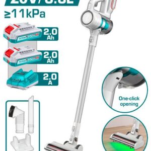 Aspiradora Manual Inalambrica 20V  0.8L Incluye 2 Baterias 2.0AH y Cargador Uso Domestico Total (UTVLI20082)